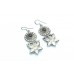 Earrings Silver 925 Sterling Dangle Drop Women Garnet Stone Handmade Gift B643